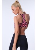 Rosafarbenes Sporttop mit Leopardenmuster MR15498 – Online-Shop – Boutique